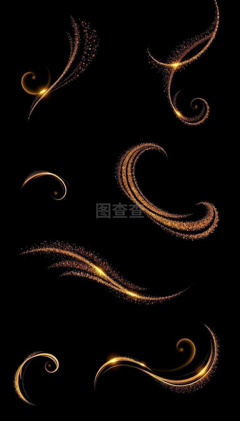 金色漩渦 黑暗中的璀璨設計元素，開啟視覺盛宴